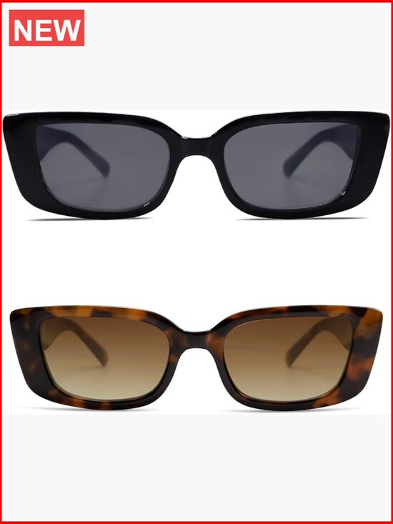 Retro Square Sunglasses 90s Y2K UV Protection Lightweight Rectangle Shades main image 4